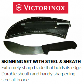 Knive - Skinning Set w Sheath & sharpener